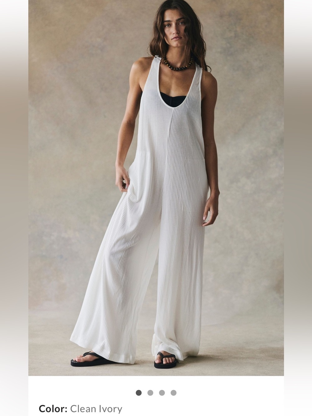 Sleeveless Ribbed White Zena One-Piece Jumpsuit